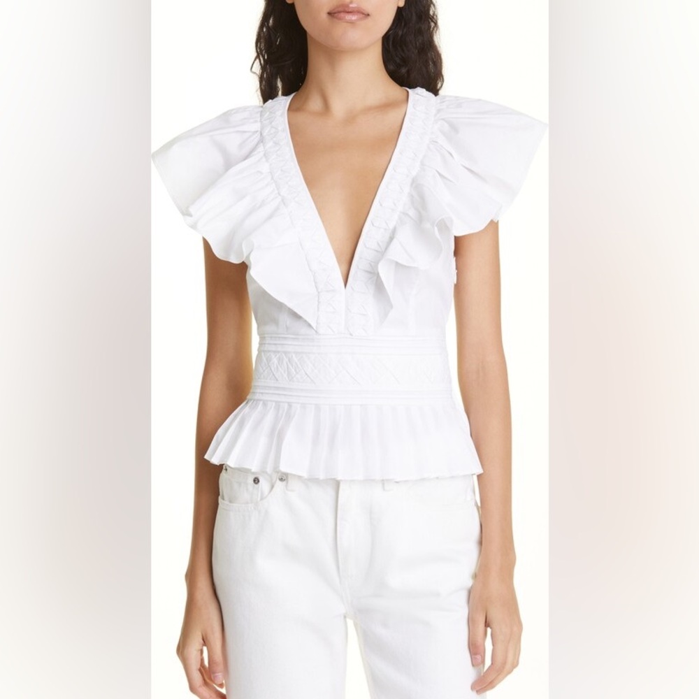 NWOT Ramy Brook Emilia Ruffle Blouse Size S/P $295